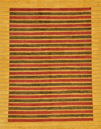 Machine Washable Abstract Dark Orange Rug, wshabs273