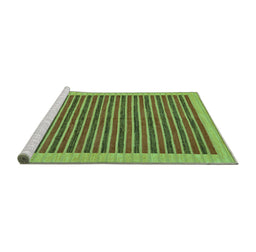 Sideview of Machine Washable Oriental Turquoise Modern Area Rugs, wshabs273turq