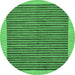 Round Oriental Emerald Green Modern Rug, abs273emgrn