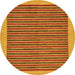 Round Abstract Dark Orange Oriental Rug, abs273