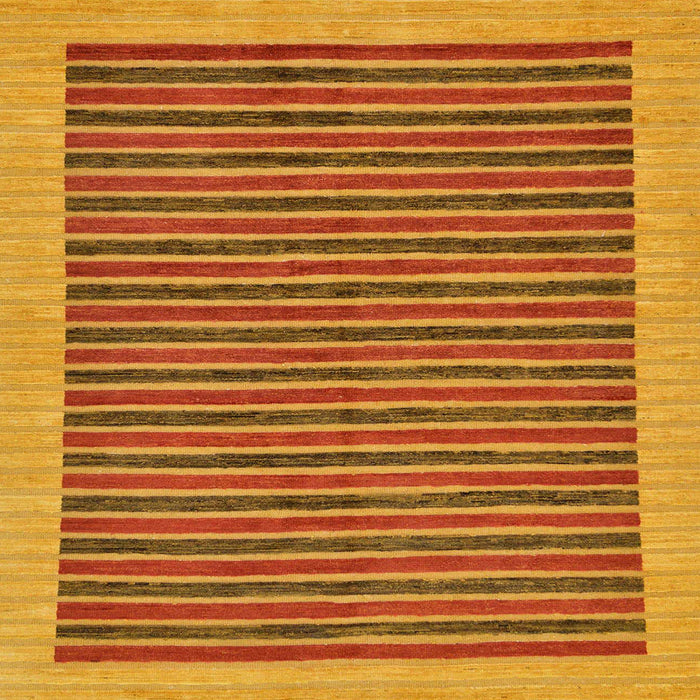 Square Abstract Dark Orange Oriental Rug, abs273