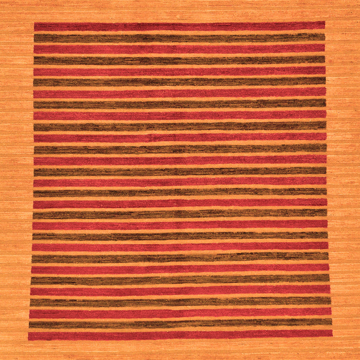 Square Machine Washable Oriental Orange Modern Area Rugs, wshabs273org