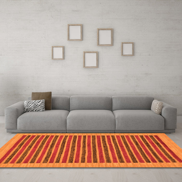 Machine Washable Oriental Orange Modern Area Rugs in a Living Room, wshabs273org