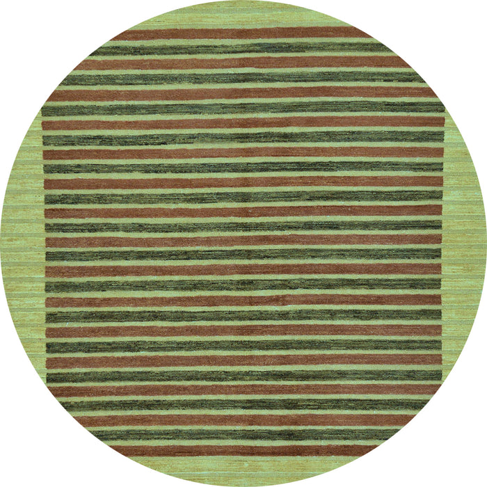Round Machine Washable Oriental Light Blue Modern Rug, wshabs273lblu