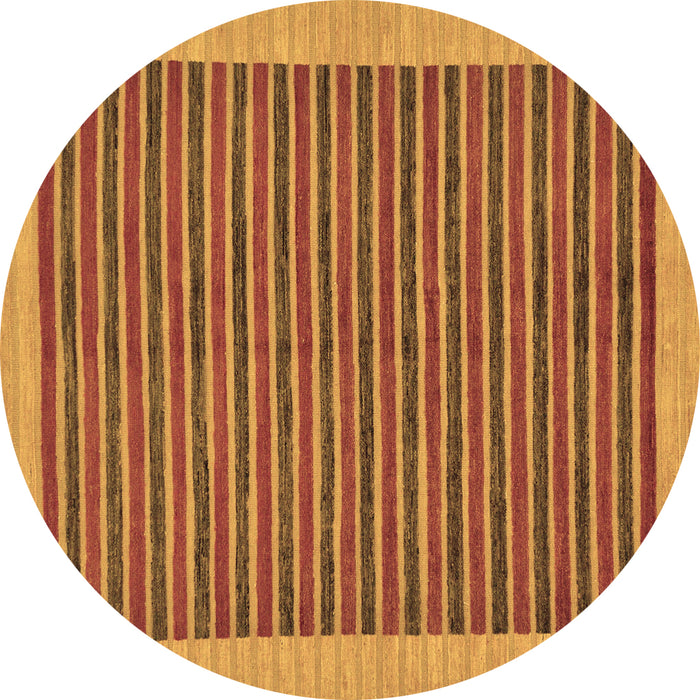 Round Machine Washable Oriental Brown Modern Rug, wshabs273brn