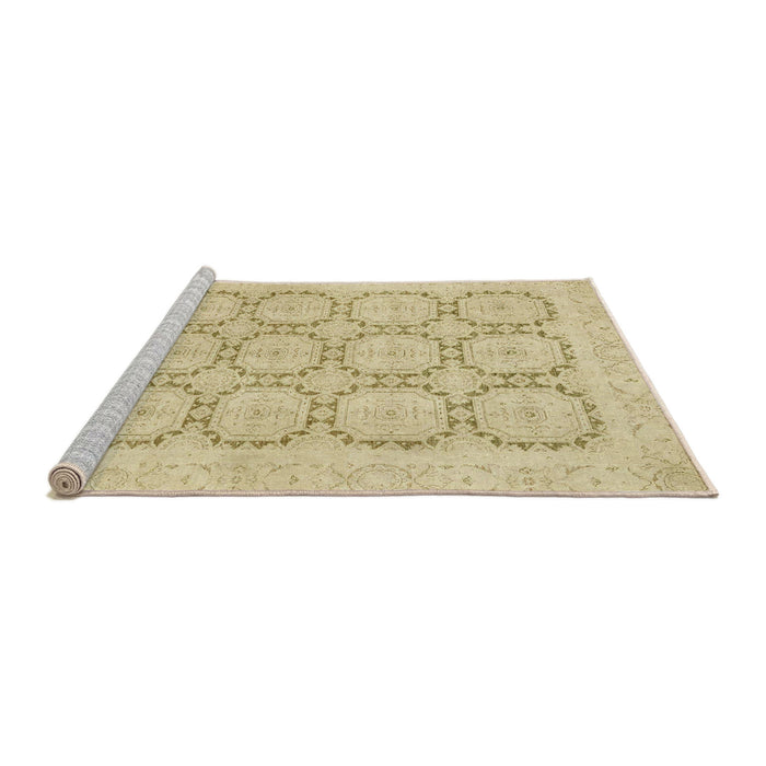 Sideview of Machine Washable Abstract Brown Gold Rug, wshabs2740