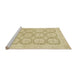 Sideview of Machine Washable Abstract Brown Gold Rug, wshabs2740