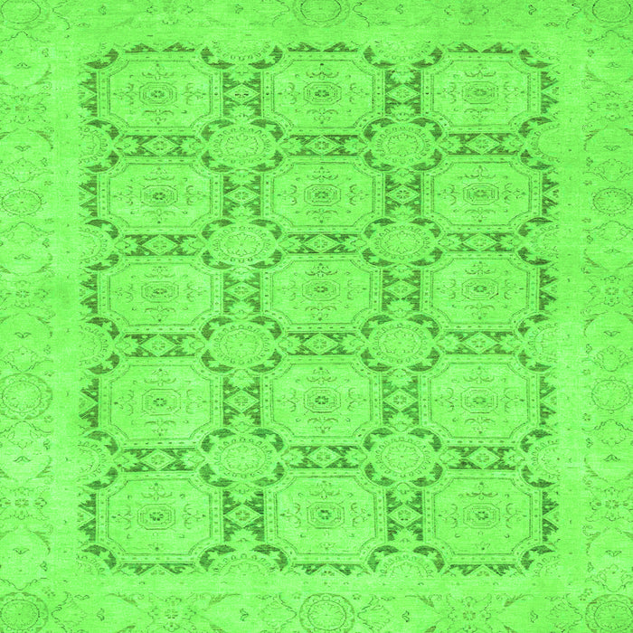 Square Machine Washable Abstract Green Modern Area Rugs, wshabs2740grn