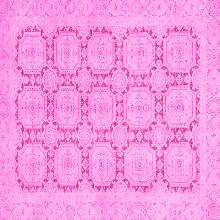 Square Machine Washable Abstract Pink Modern Rug, wshabs2740pnk