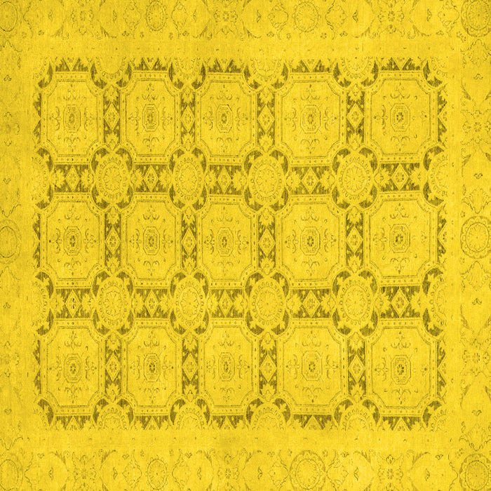Square Machine Washable Abstract Yellow Modern Rug, wshabs2740yw