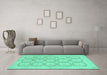 Machine Washable Abstract Turquoise Modern Area Rugs in a Living Room,, wshabs2740turq