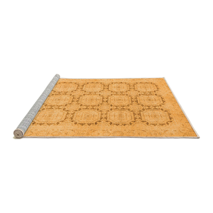 Sideview of Machine Washable Abstract Orange Modern Area Rugs, wshabs2740org