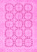 Machine Washable Abstract Pink Modern Rug, wshabs2740pnk