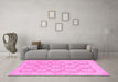 Machine Washable Abstract Pink Modern Rug in a Living Room, wshabs2740pnk