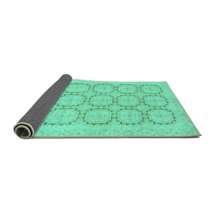 Sideview of Abstract Turquoise Modern Rug, abs2740turq