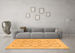 Machine Washable Abstract Orange Modern Area Rugs in a Living Room, wshabs2740org