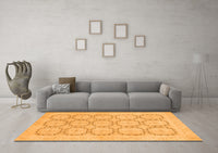 Machine Washable Abstract Orange Modern Rug, wshabs2740org