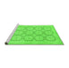 Sideview of Machine Washable Abstract Green Modern Area Rugs, wshabs2740grn