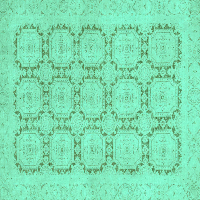 Square Machine Washable Abstract Turquoise Modern Area Rugs, wshabs2740turq