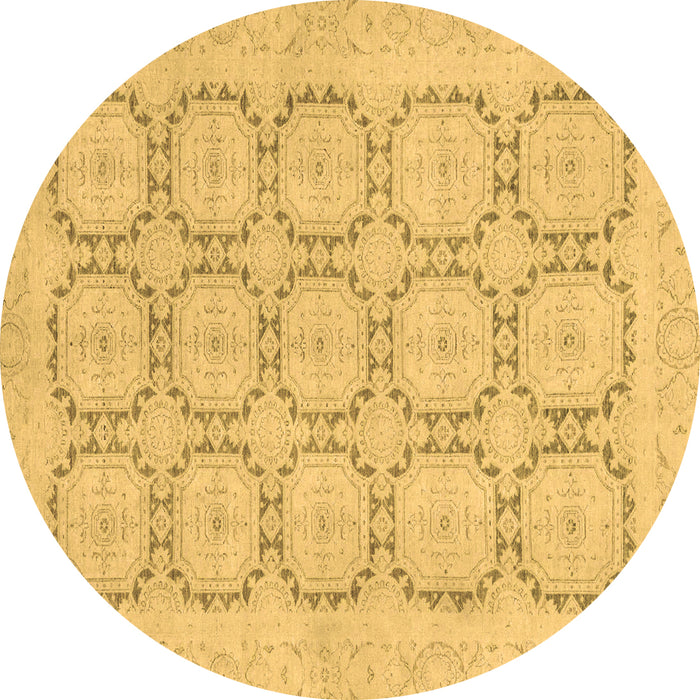 Round Abstract Brown Modern Rug, abs2740brn