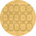 Round Abstract Brown Modern Rug, abs2740brn