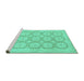 Sideview of Machine Washable Abstract Turquoise Modern Area Rugs, wshabs2740turq