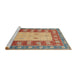 Sideview of Machine Washable Abstract Brown Sugar Brown Rug, wshabs2741