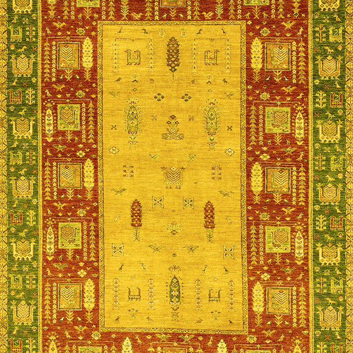 Abstract Yellow Modern Rug, abs2741yw