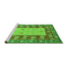 Sideview of Machine Washable Abstract Green Modern Area Rugs, wshabs2741grn