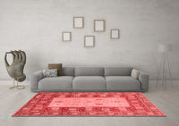 Machine Washable Abstract Red Modern Rug, wshabs2741red