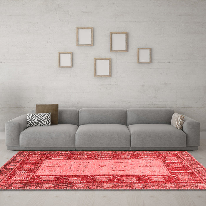Modern Red Washable Rugs