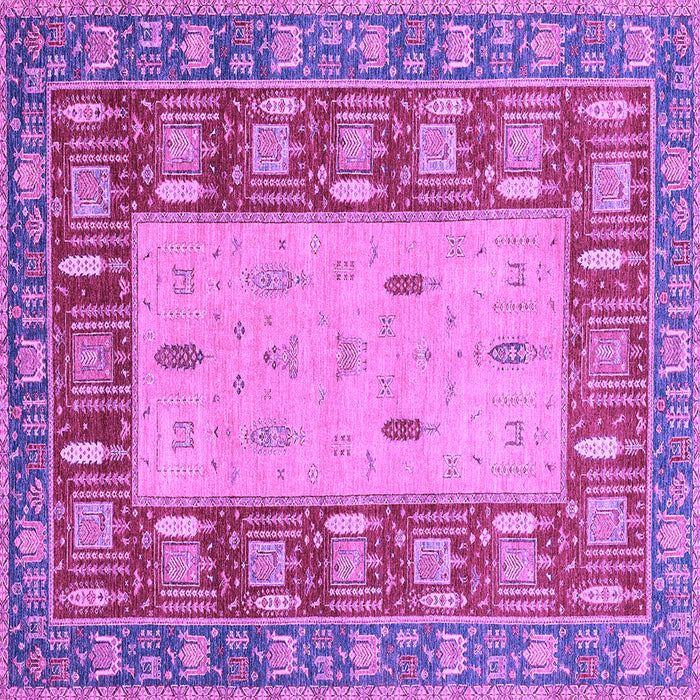 Square Machine Washable Abstract Purple Modern Area Rugs, wshabs2741pur