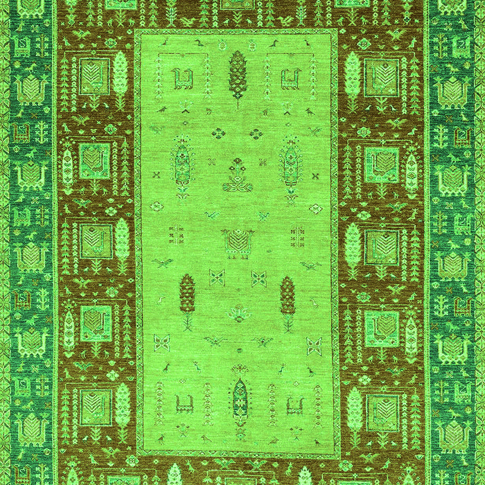 Machine Washable Abstract Green Modern Area Rugs, wshabs2741grn