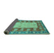 Sideview of Abstract Turquoise Modern Rug, abs2741turq