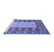 Sideview of Machine Washable Abstract Blue Modern Rug, wshabs2741blu