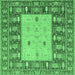 Square Abstract Emerald Green Modern Rug, abs2741emgrn