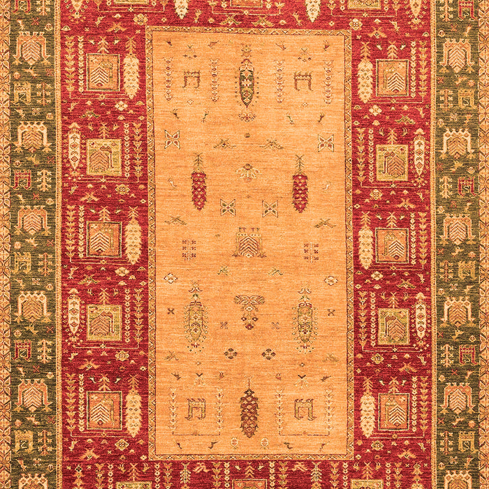 Machine Washable Abstract Orange Modern Area Rugs, wshabs2741org