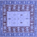 Square Abstract Blue Modern Rug, abs2741blu