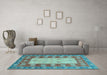 Machine Washable Abstract Light Blue Modern Rug in a Living Room, wshabs2741lblu