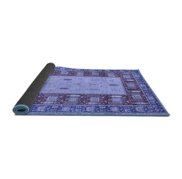 Sideview of Abstract Blue Modern Rug, abs2741blu