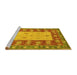 Sideview of Machine Washable Abstract Yellow Modern Rug, wshabs2741yw