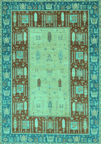 Abstract Turquoise Modern Rug, abs2741turq