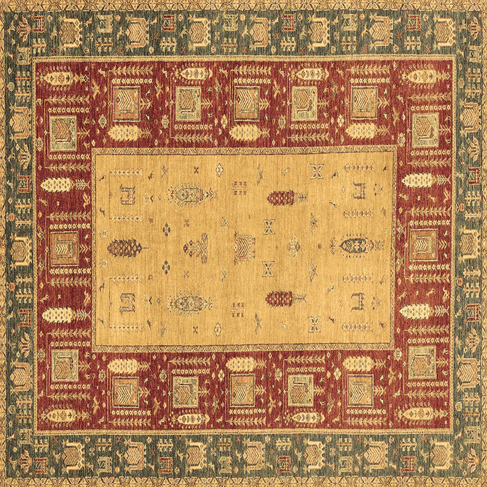 Square Abstract Brown Modern Rug, abs2741brn