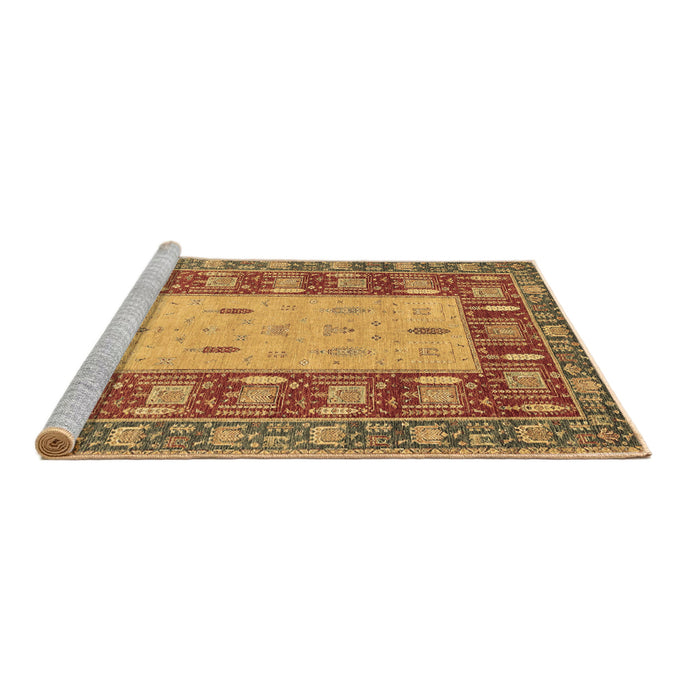 Sideview of Machine Washable Abstract Brown Modern Rug, wshabs2741brn