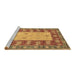 Sideview of Machine Washable Abstract Brown Modern Rug, wshabs2741brn