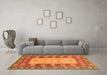 Machine Washable Abstract Orange Modern Area Rugs in a Living Room, wshabs2741org