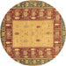 Round Abstract Brown Modern Rug, abs2741brn