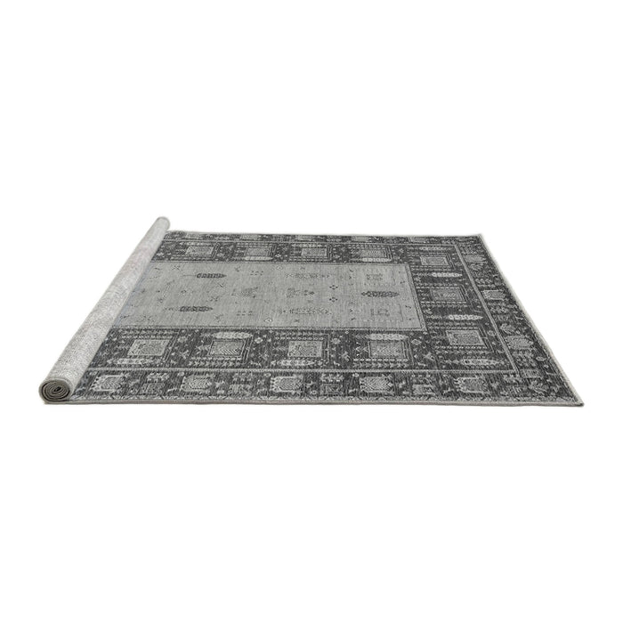 Sideview of Machine Washable Abstract Gray Modern Rug, wshabs2741gry