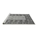 Sideview of Machine Washable Abstract Gray Modern Rug, wshabs2741gry