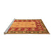 Sideview of Machine Washable Abstract Orange Modern Area Rugs, wshabs2741org